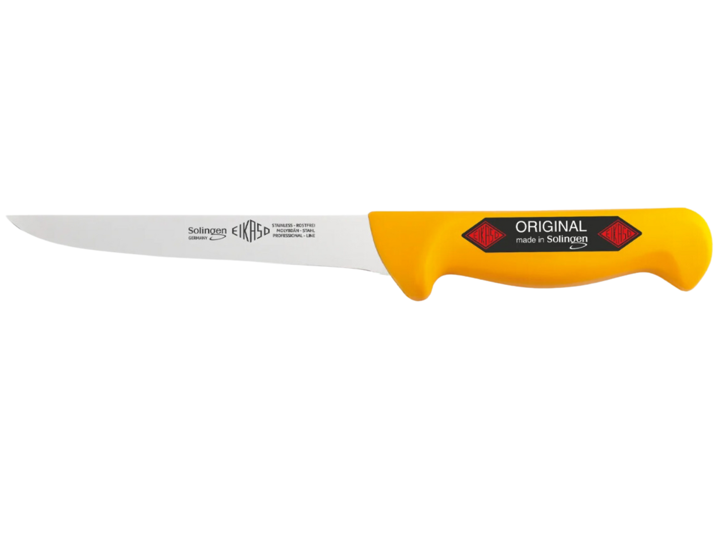 EIKASO Ausbeinmesser gerade 16cm - Professionelles Fleischermesser mit EIKASO Logo aus Solingen